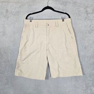 The North Face Shorts Mens 36x10 Khaki cargo Tech Hiking Outdoor‎ 100% nylon